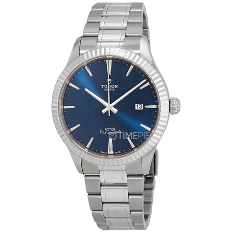 tudor style 38 mm blue dial 12710 t|Men's Style Stainless Steel Blue Dial Watch .